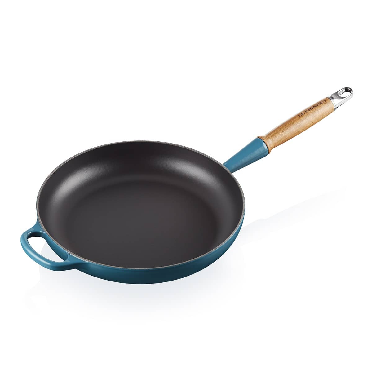🎄Today's Special Value🎁Le Creuset Cast Iron 10.25" Flame Fry Pan with Wood Handle