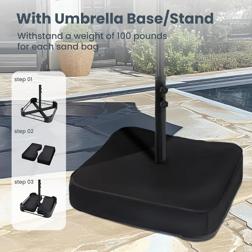 15ft Double-Sided Patio Extra Large Umbrella With LED Lights