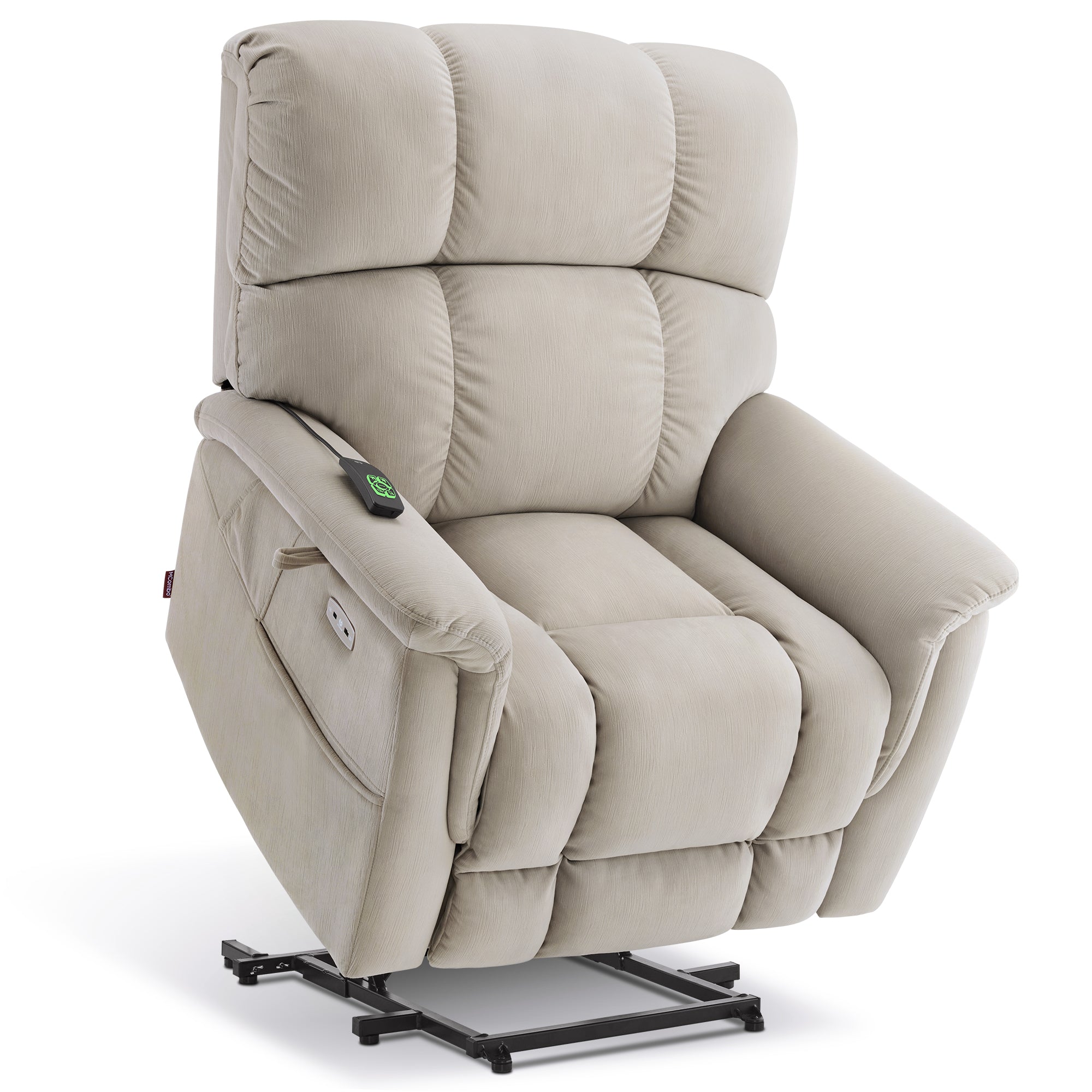 Dual Motor Power Lift Recliner Chair for Elderly,  Massage and Lumbar&seat Heating, Fabric R7166