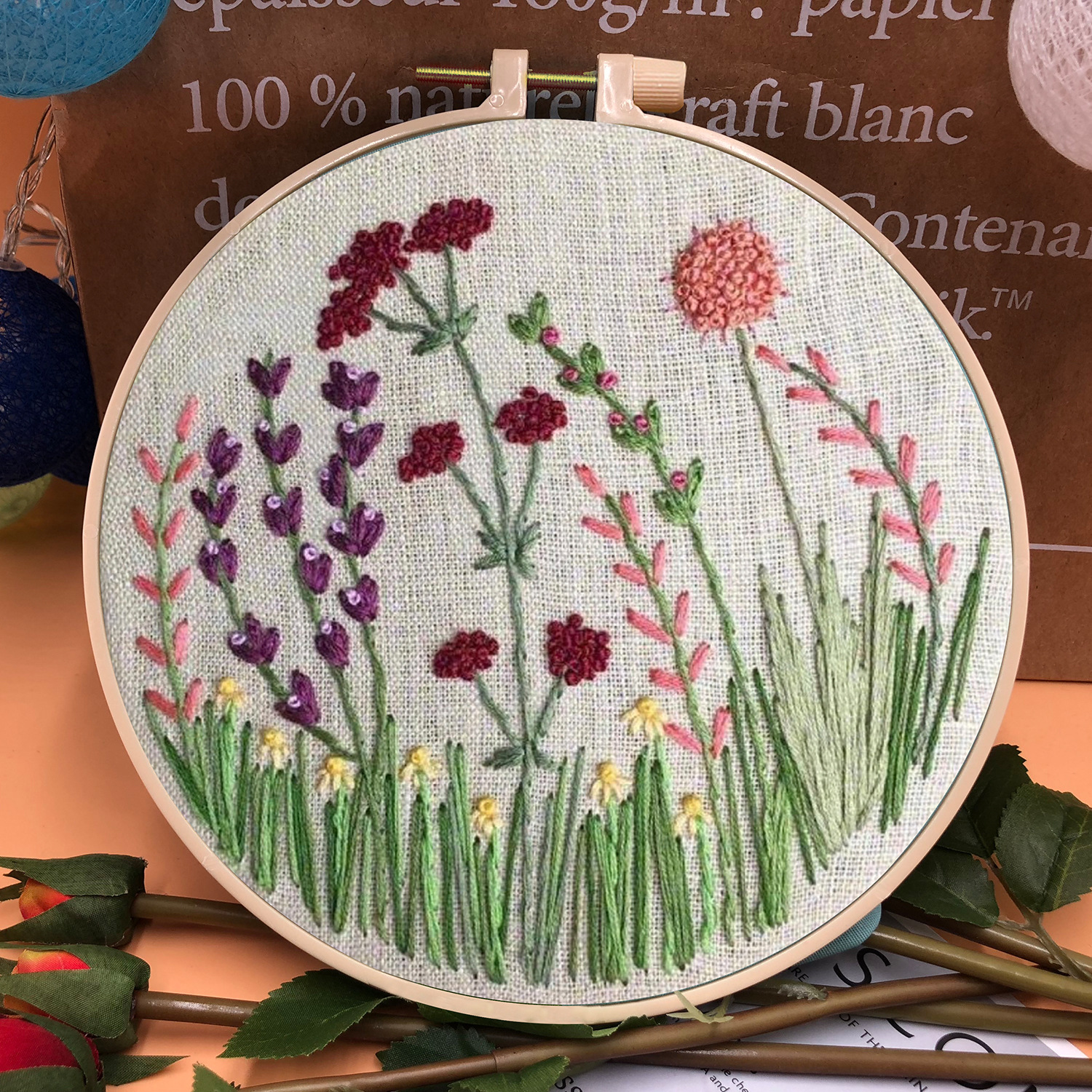 🎄49% OFF - Perfect Gift - Embroidery Hoop Flower Kit for Beginner