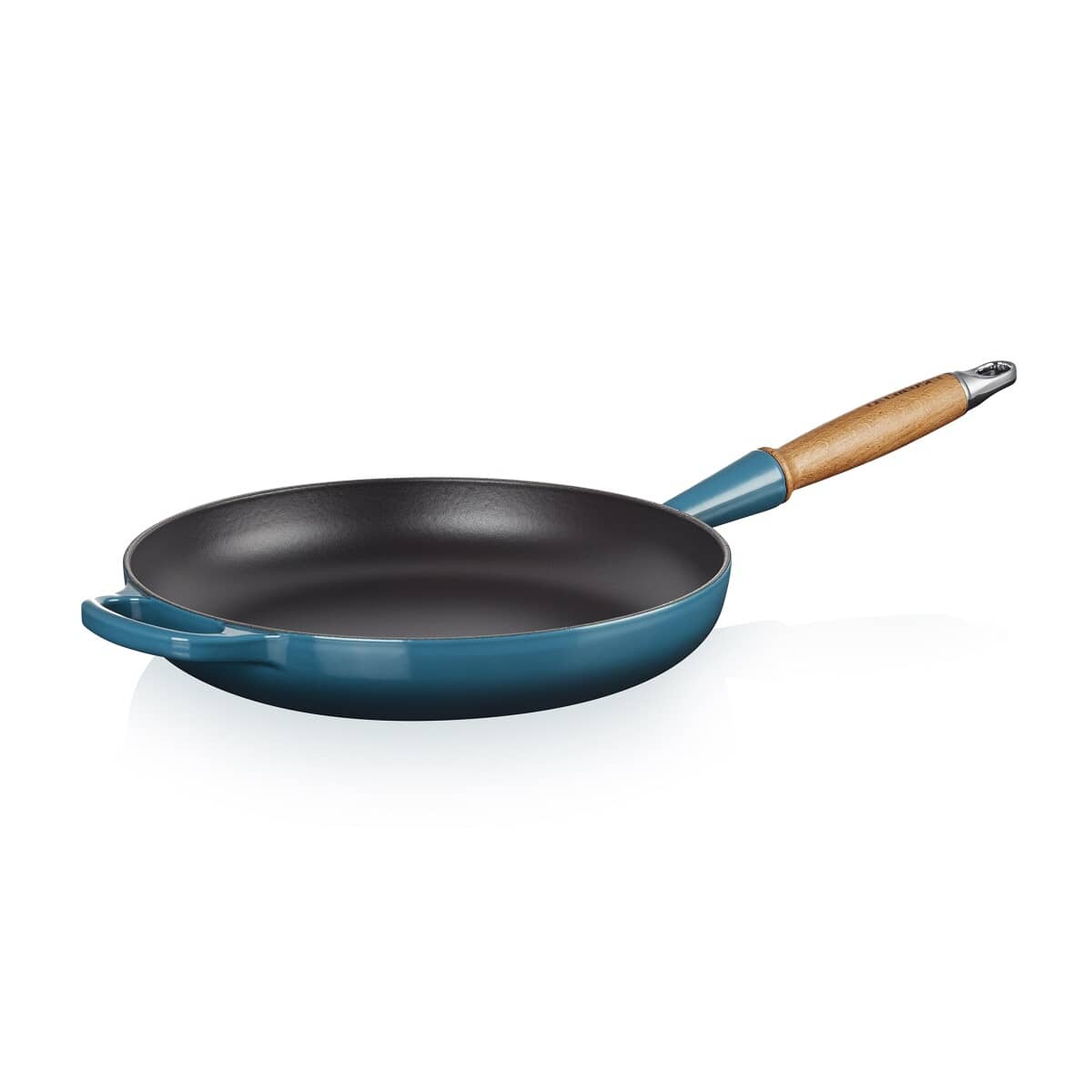 🎄Today's Special Value🎁Le Creuset Cast Iron 10.25" Flame Fry Pan with Wood Handle