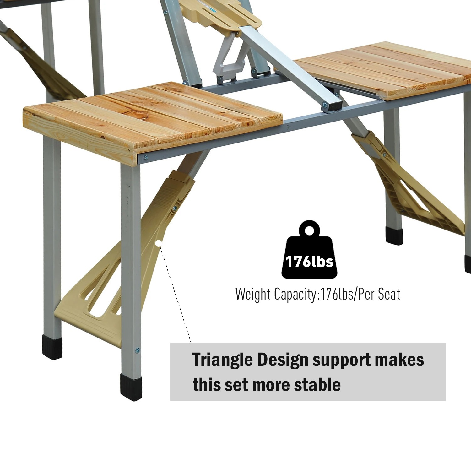 💝𝐐𝐕𝐂 𝐃𝐞𝐚𝐥𝐬 𝐨𝐧 𝐭𝐡𝐞 𝐃𝐚𝐢𝐥𝐲 - 𝐁𝐮𝐲 𝟐 𝐆𝐞𝐭 𝟐 𝐅𝐫𝐞𝐞✨Outsunny 54" Portable Camping Table with 4 seat Wooden Portable Folding Picnic Table Set with Umbrella Hole