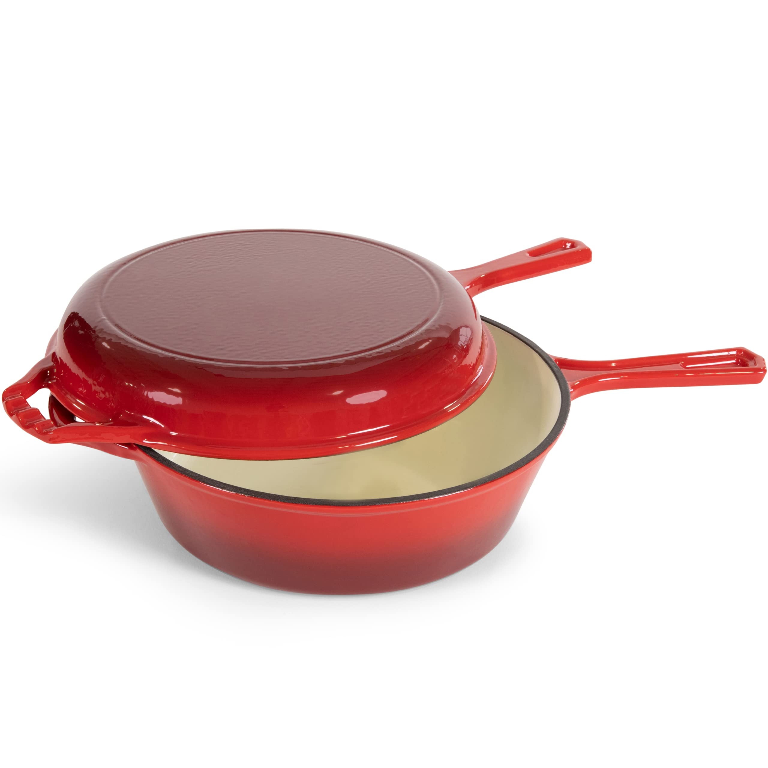 🎄Today's Special Value🎁Le Creuset Signature Cast Iron 2-in-1 Multifunction Saucepan + Skillet