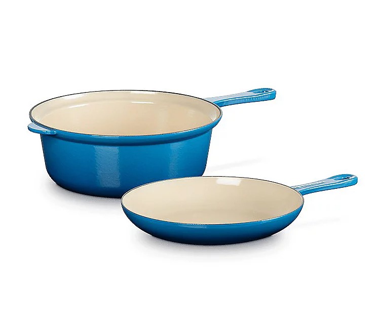 🎄Today's Special Value🎁Le Creuset Signature Cast Iron 2-in-1 Multifunction Saucepan + Skillet