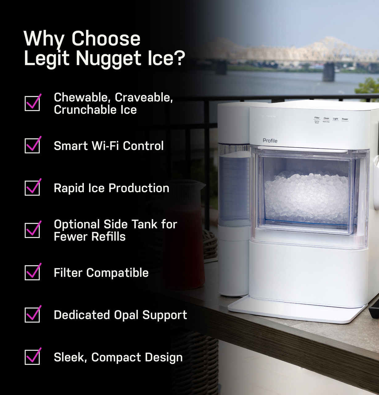 💝Today's Special Value🎁GE Profile Opal 2.0 Ultra Nugget Ice Maker XL Side Tank & Filters