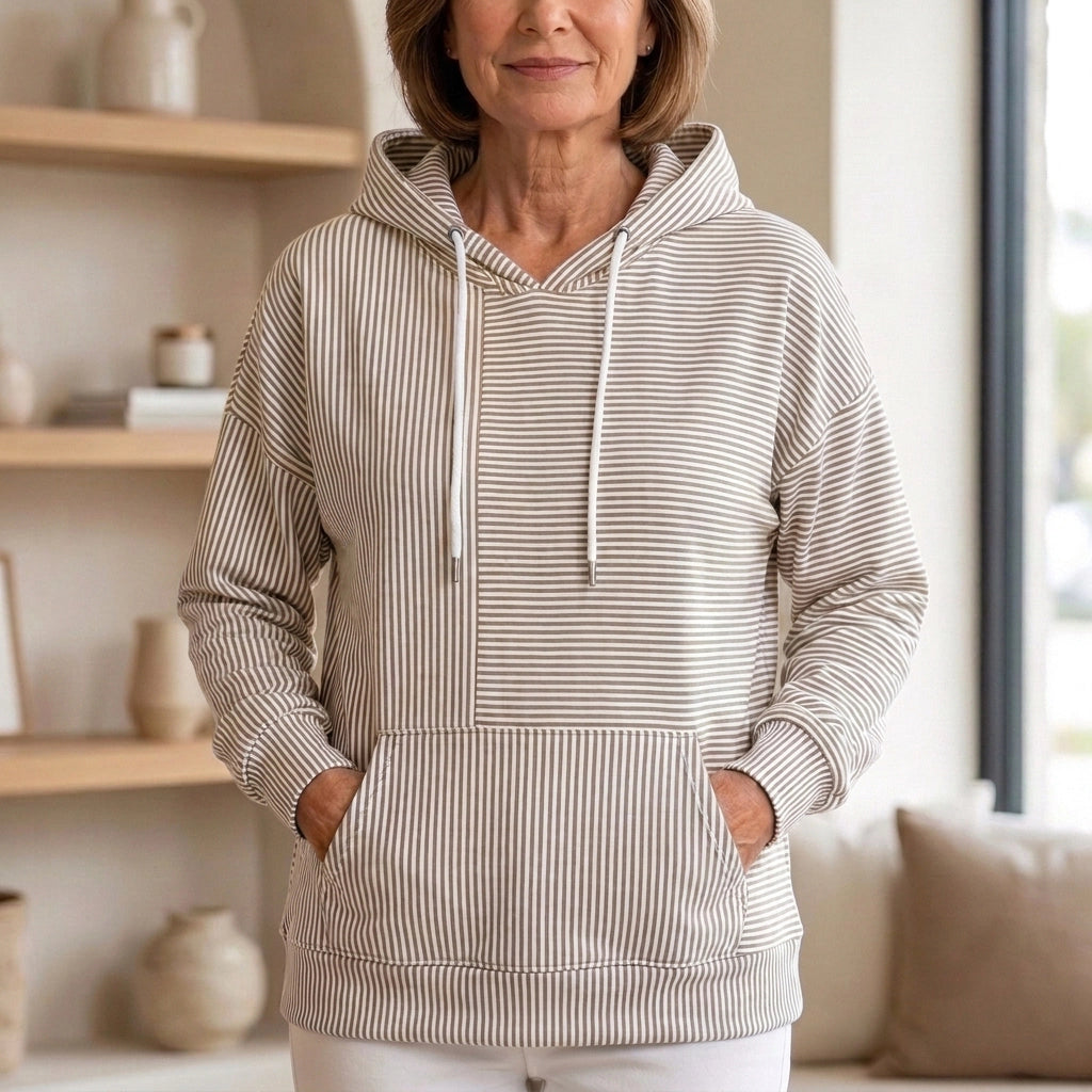 Women’s Striped Hoodie – Soft, Comfortable & Flattering Fit (50% OFF)