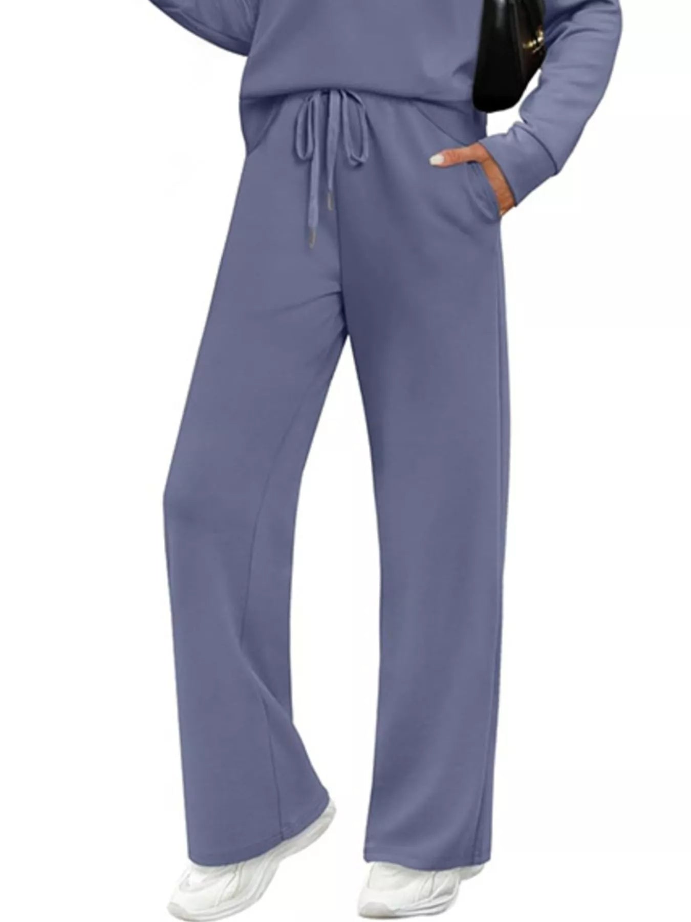 Full Size Casual Long Sleeve Top and Pants Set Plus Size