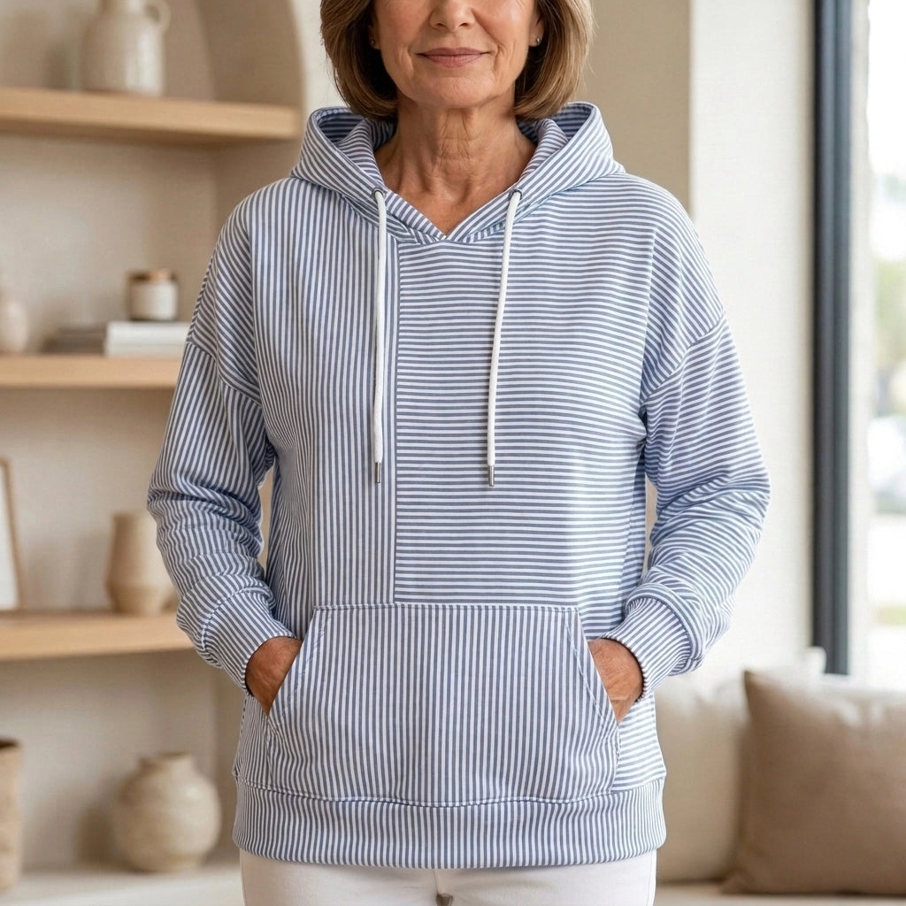 Women’s Striped Hoodie – Soft, Comfortable & Flattering Fit (50% OFF)