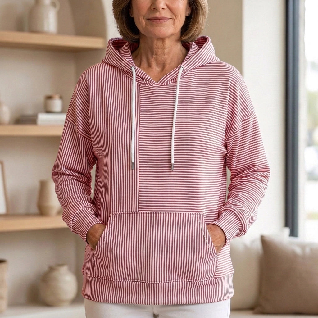 Women’s Striped Hoodie – Soft, Comfortable & Flattering Fit (50% OFF)