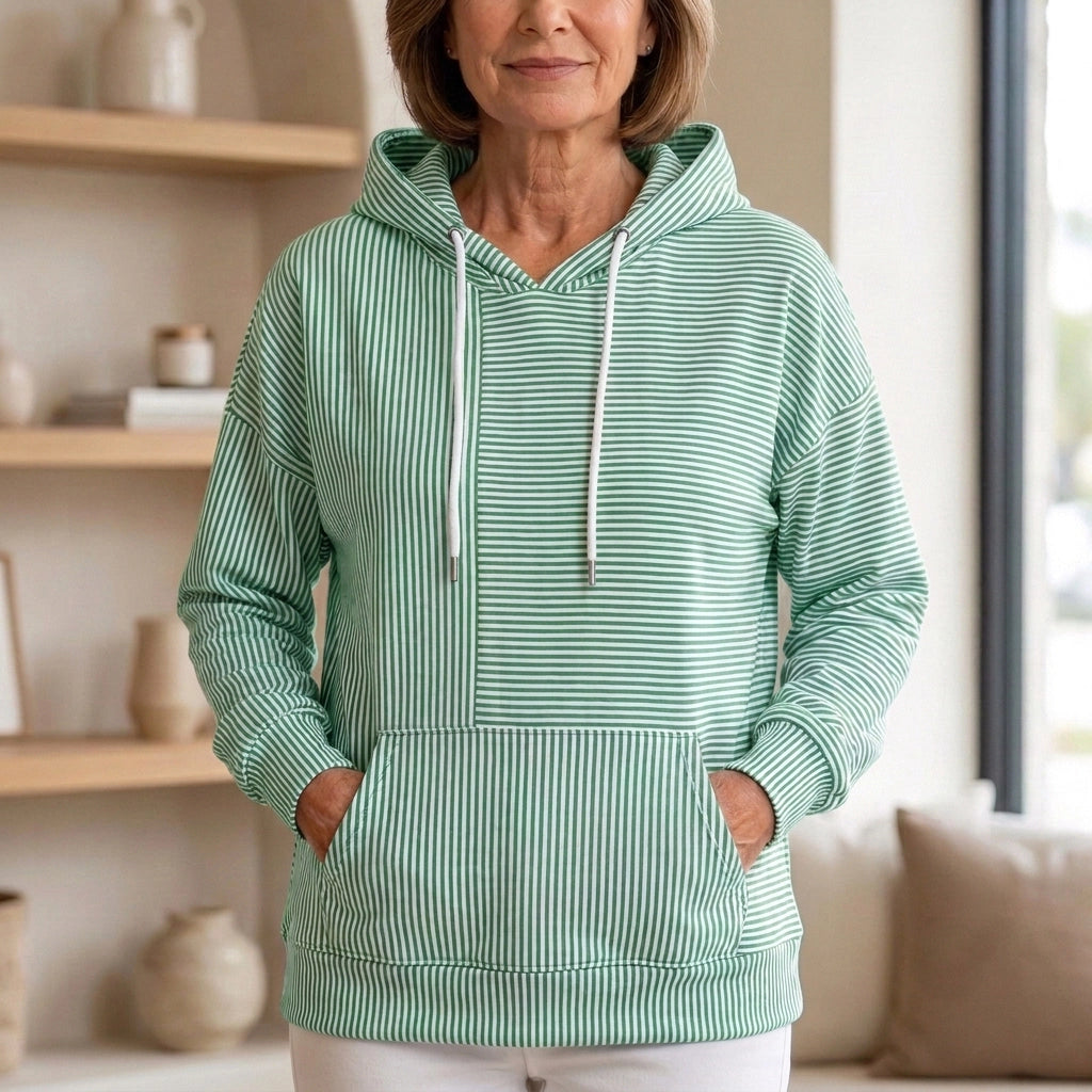 Women’s Striped Hoodie – Soft, Comfortable & Flattering Fit (50% OFF)