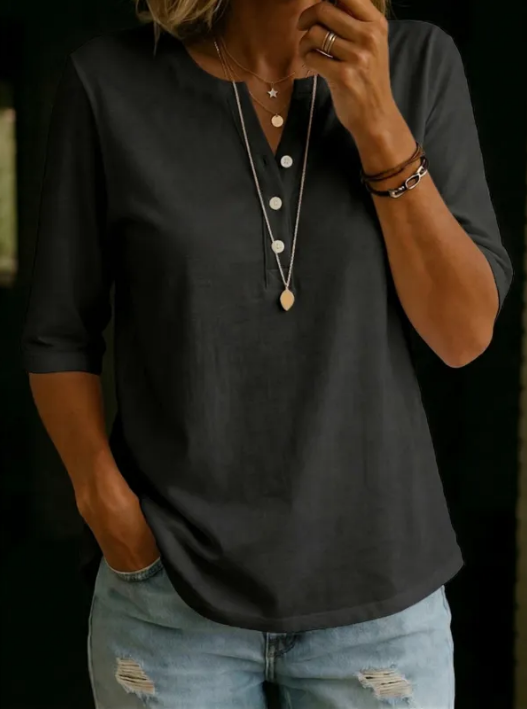 Women's short-sleeve polo shirt with a collar, featuring a waffle-knit design—perfect for everyday outings and weekend wear.