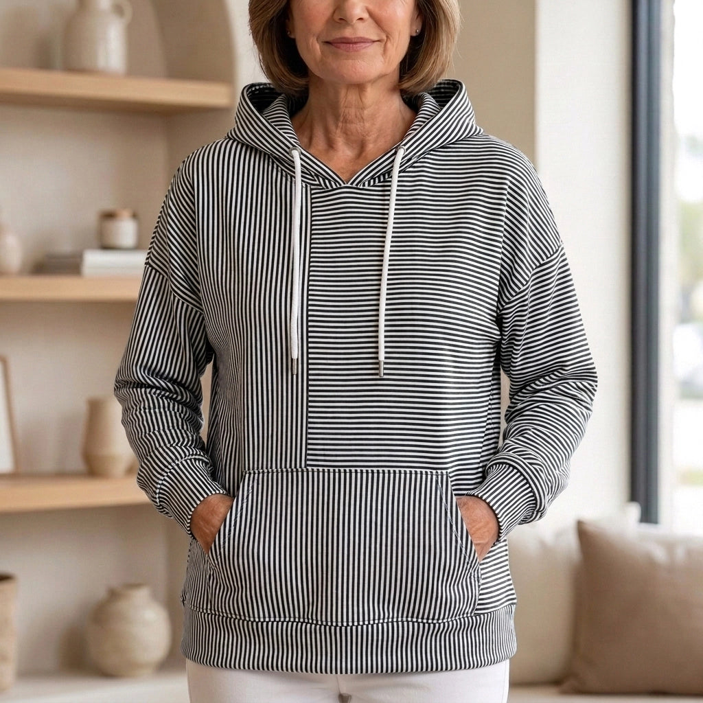 Women’s Striped Hoodie – Soft, Comfortable & Flattering Fit (50% OFF)