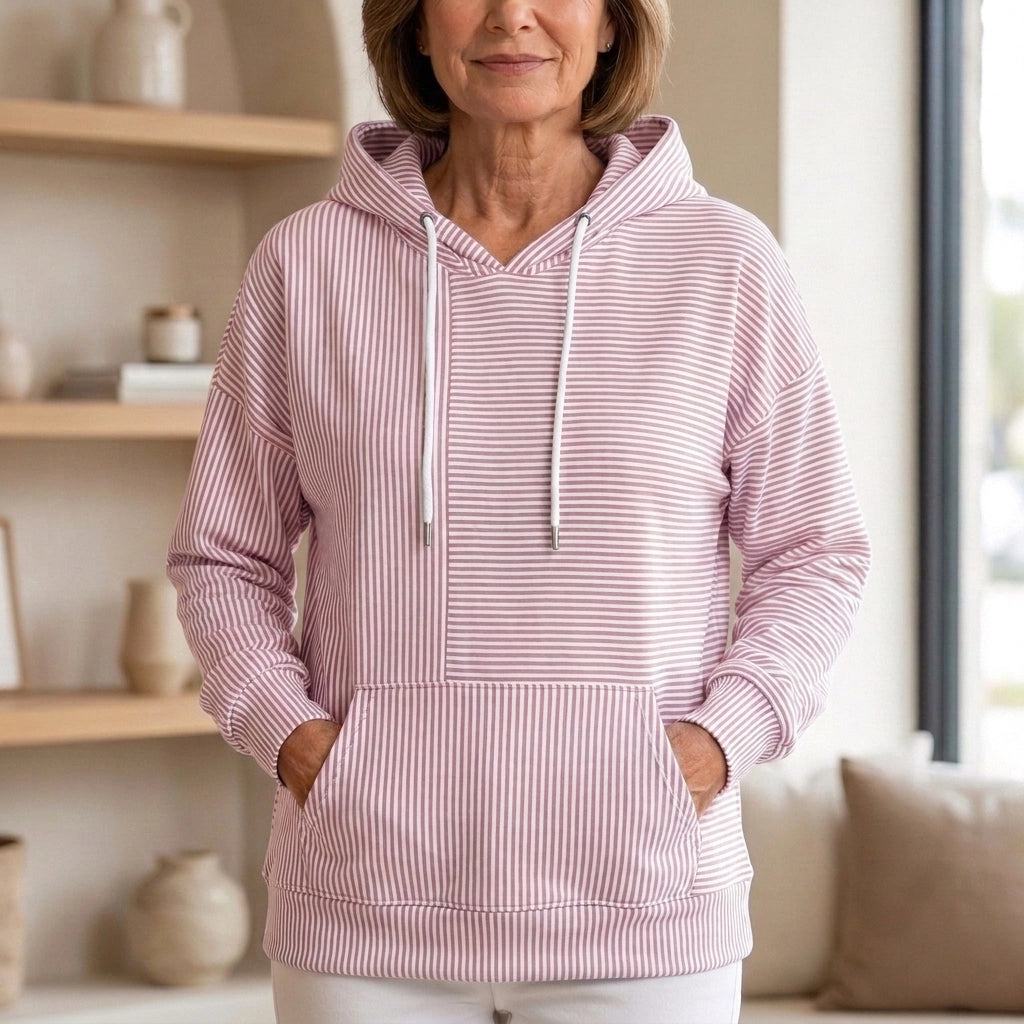 Women’s Striped Hoodie – Soft, Comfortable & Flattering Fit (50% OFF)