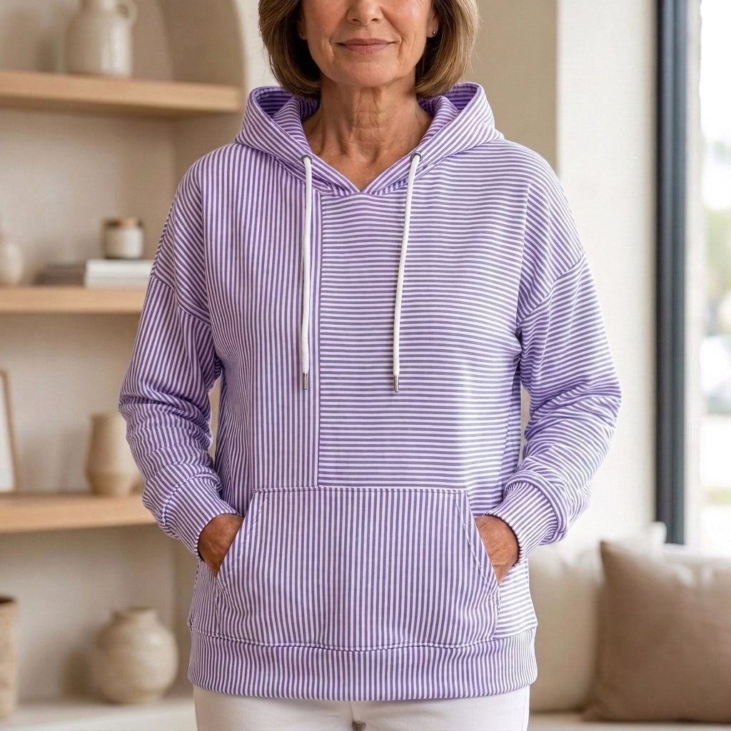 Women’s Striped Hoodie – Soft, Comfortable & Flattering Fit (50% OFF)