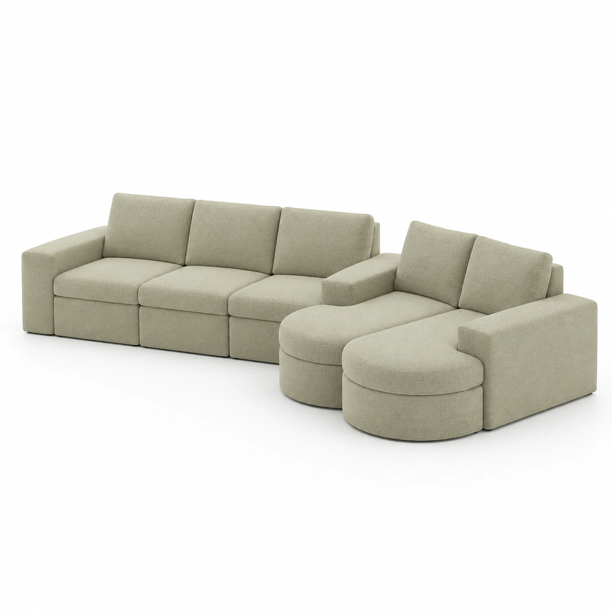 Sofa combinado verde y beige-oakvellehome