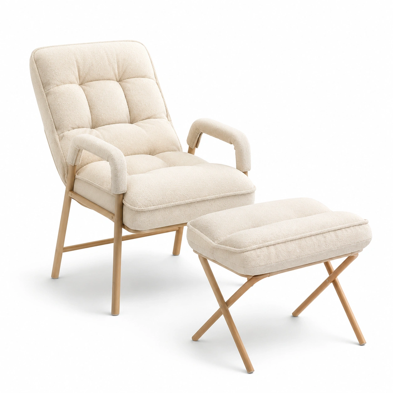 Sillon tapizado con reposapies-oakvellehome