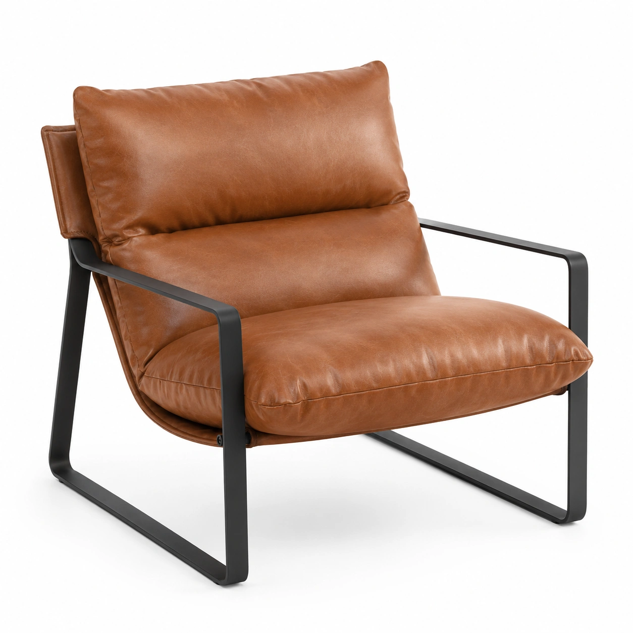 Sillon relax de cuero marron-oakvellehome