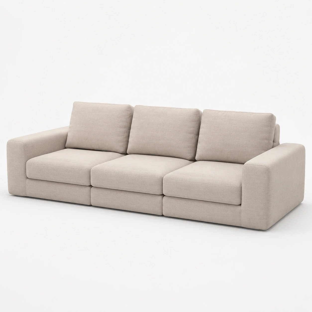 Sofa de tres plazas color beige-oakvellehome