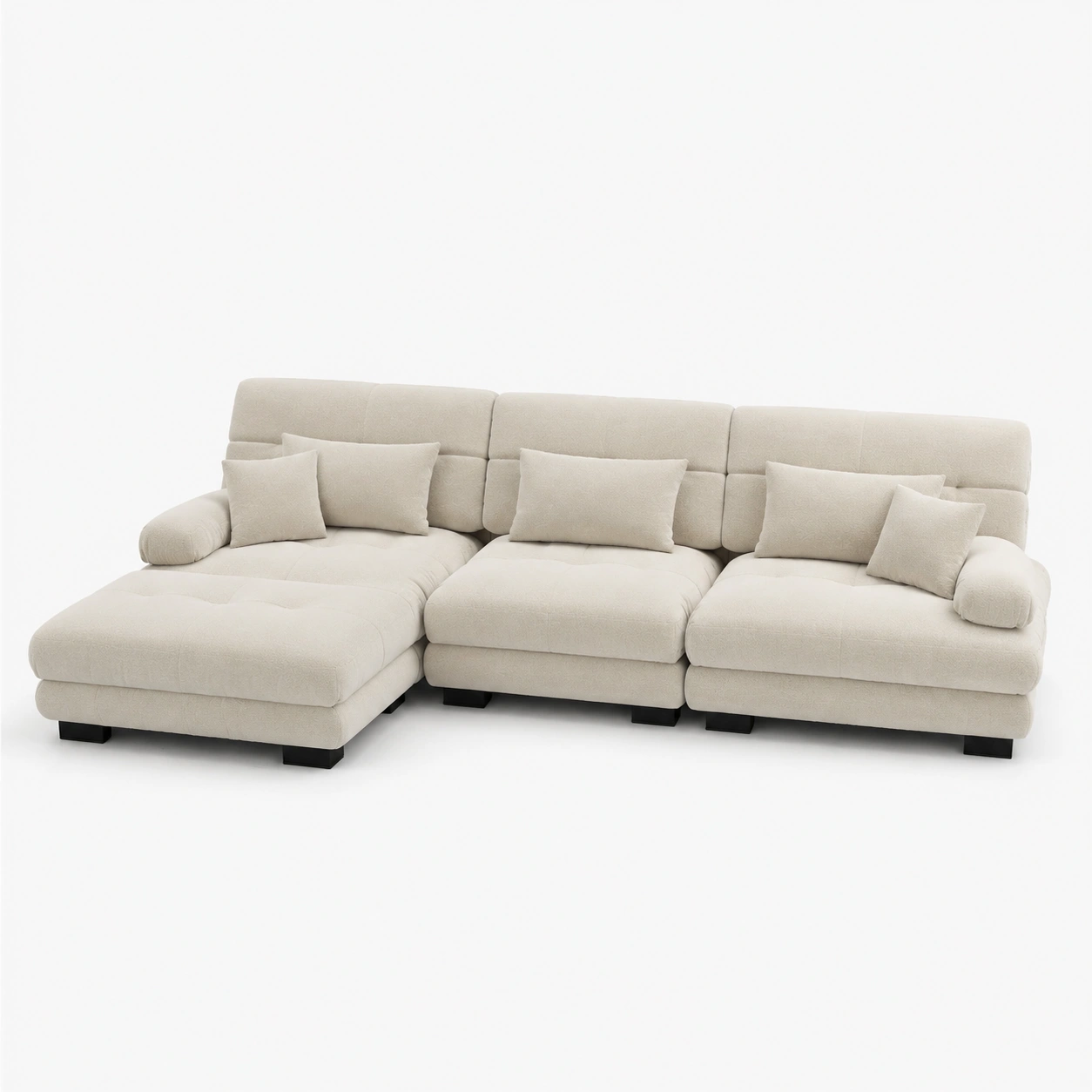 Sofa en L color beige-oakvellehome