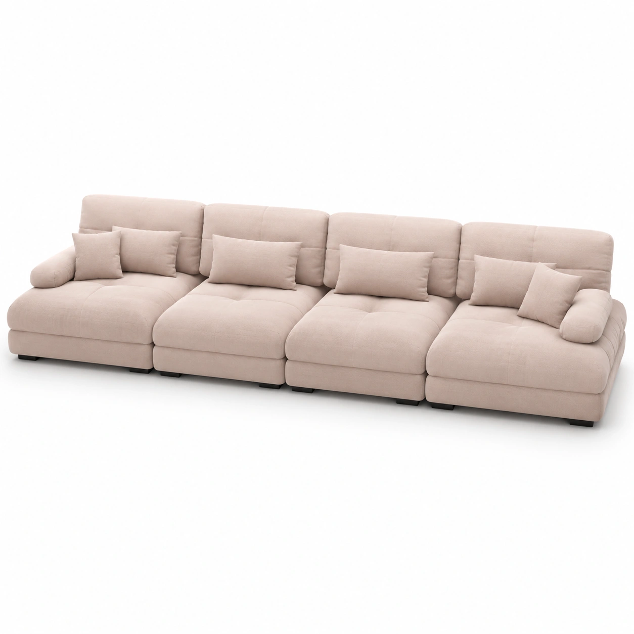 Sofa modular de cuatro plazas color beige-oakvellehome