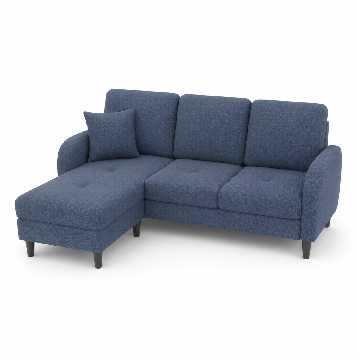Sofa esquinero con chaise longue azul-oakvellehome