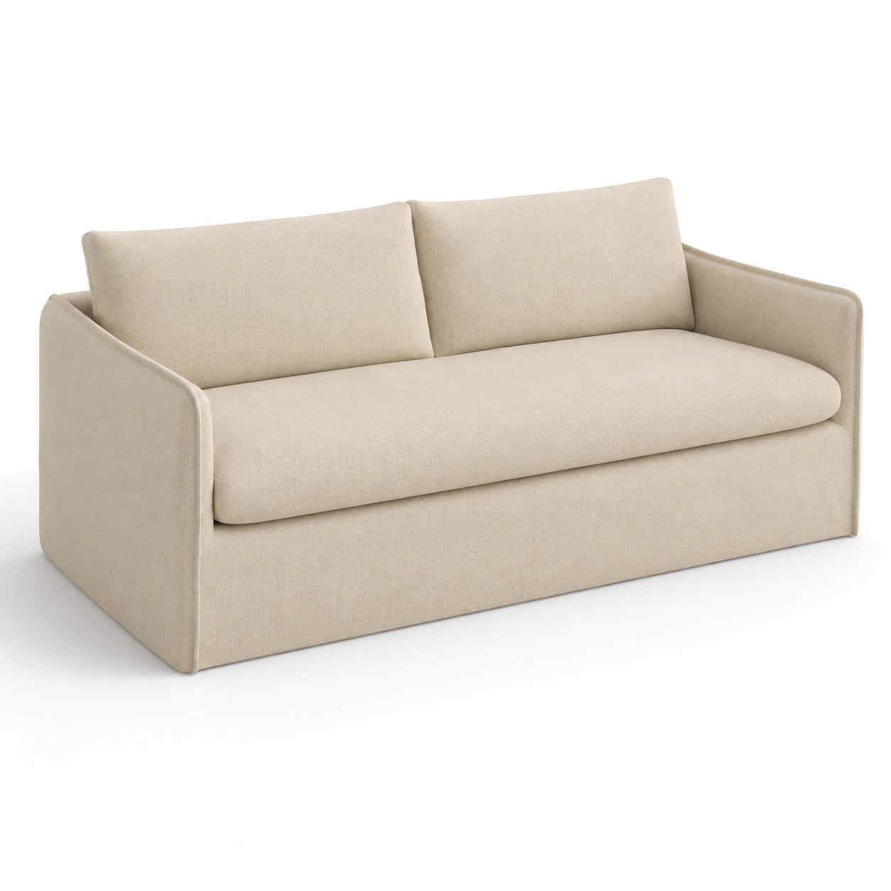 Sofa de dos plazas color beige-oakvellehome