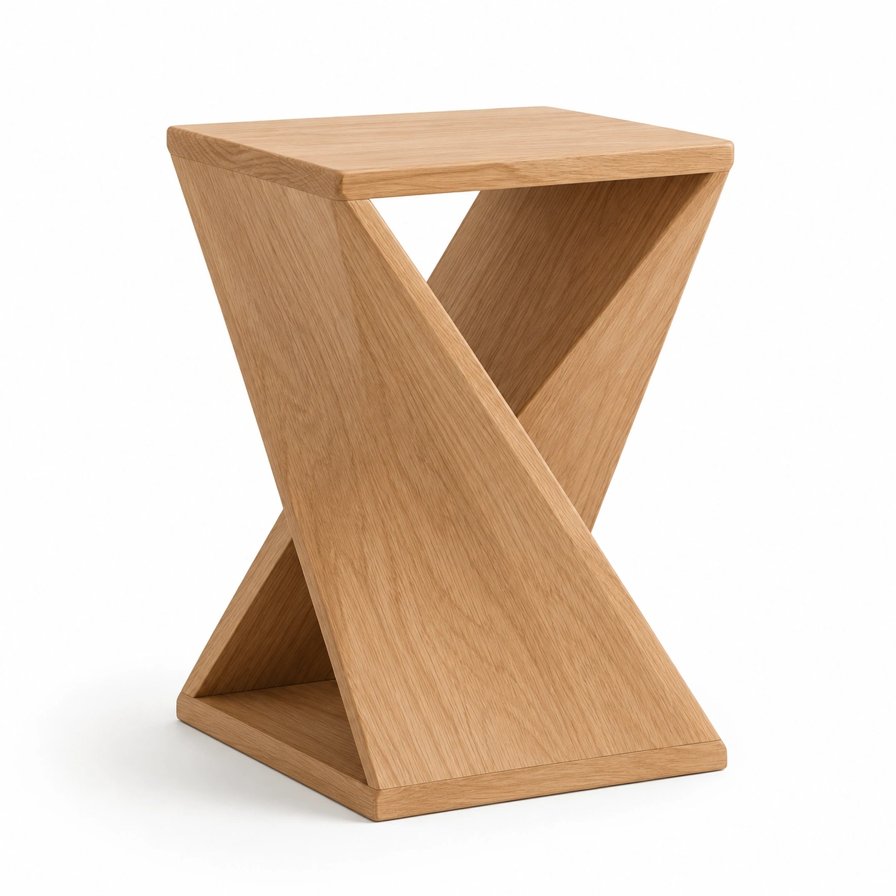 Mesa auxiliar geometrica de roble-oakvellehome