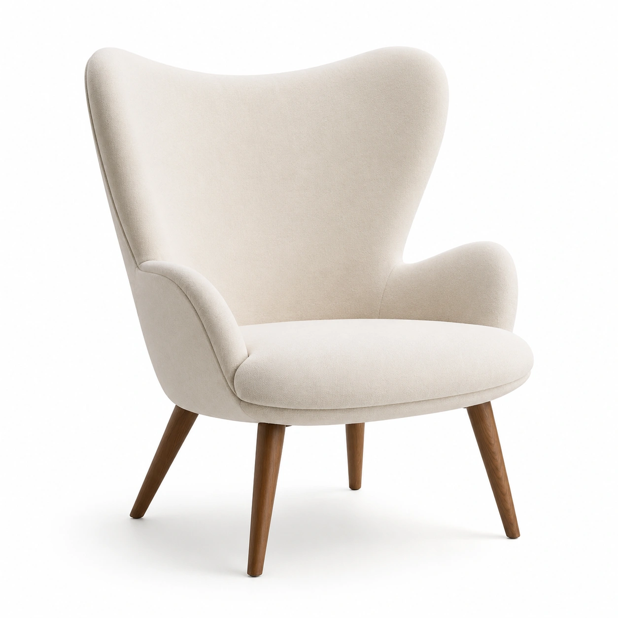 Sillon de respaldo alto blanco crema-oakvellehome