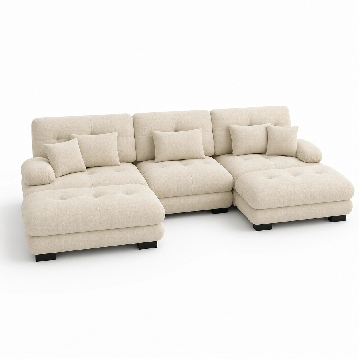 Sofa modular color crema-oakvellehome