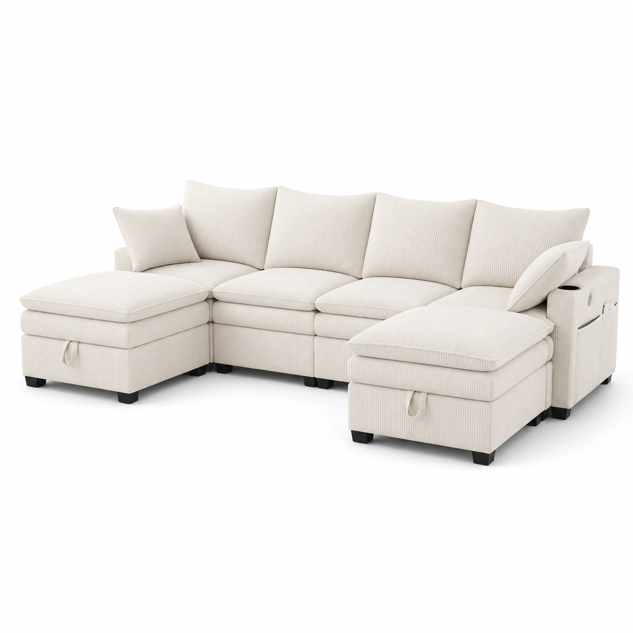 Sofa combinado en L color beige-oakvellehome