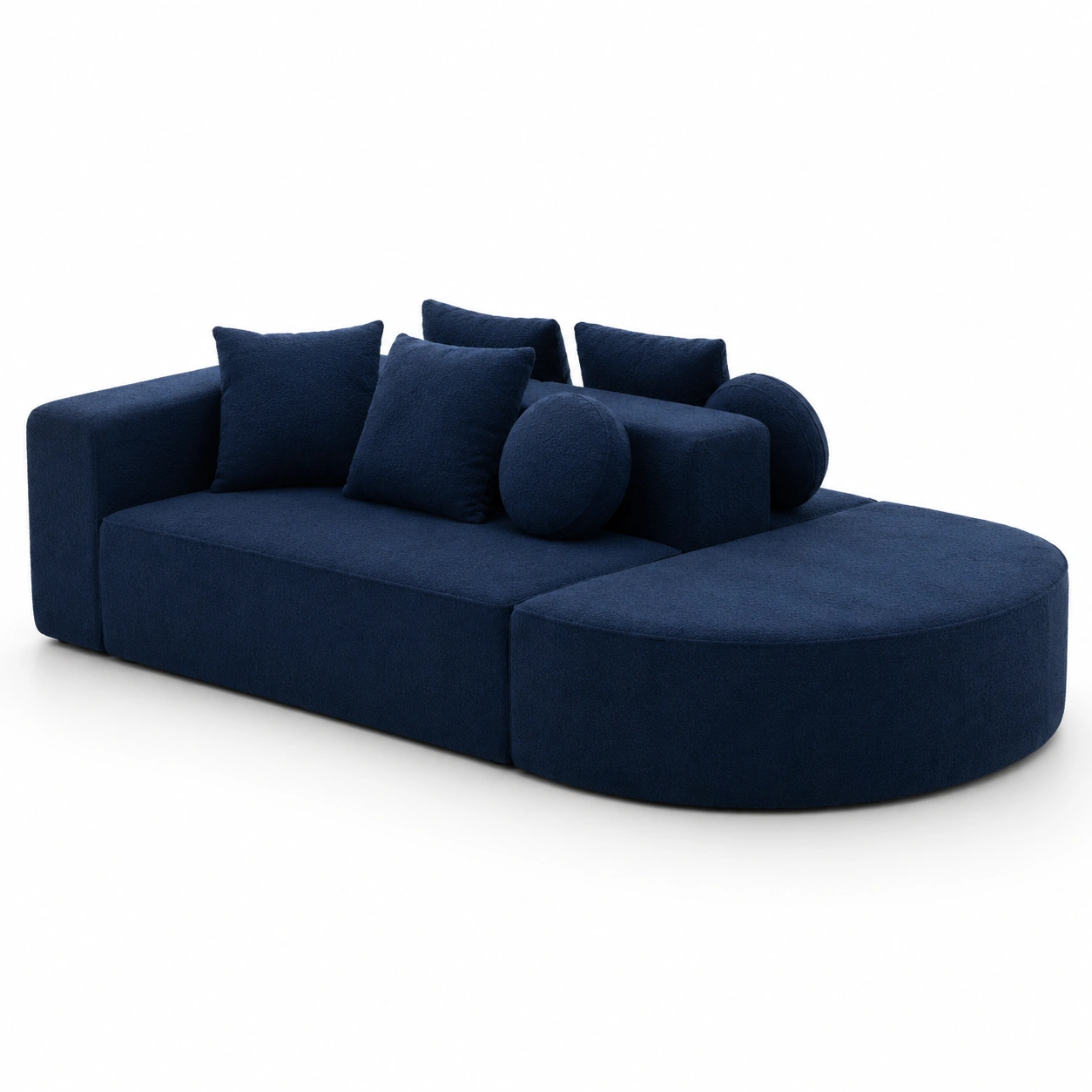 Sofa curvo azul oscuro-oakvellehome