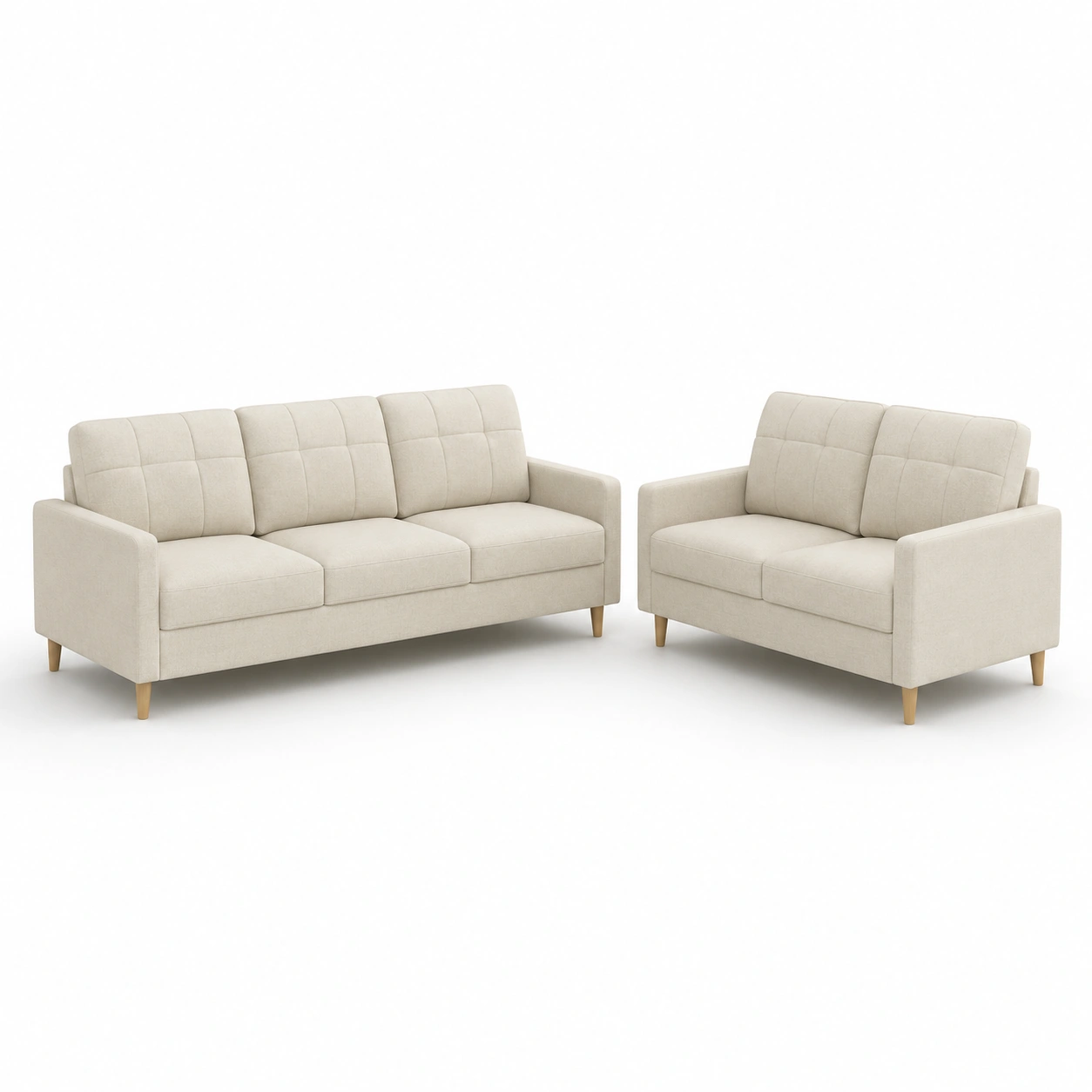Juego de dos sofas color beige-oakvellehome