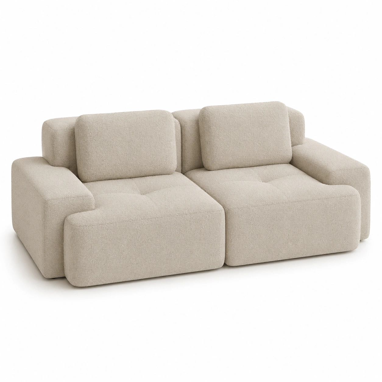 Sofa modular de dos plazas color beige-oakvellehome