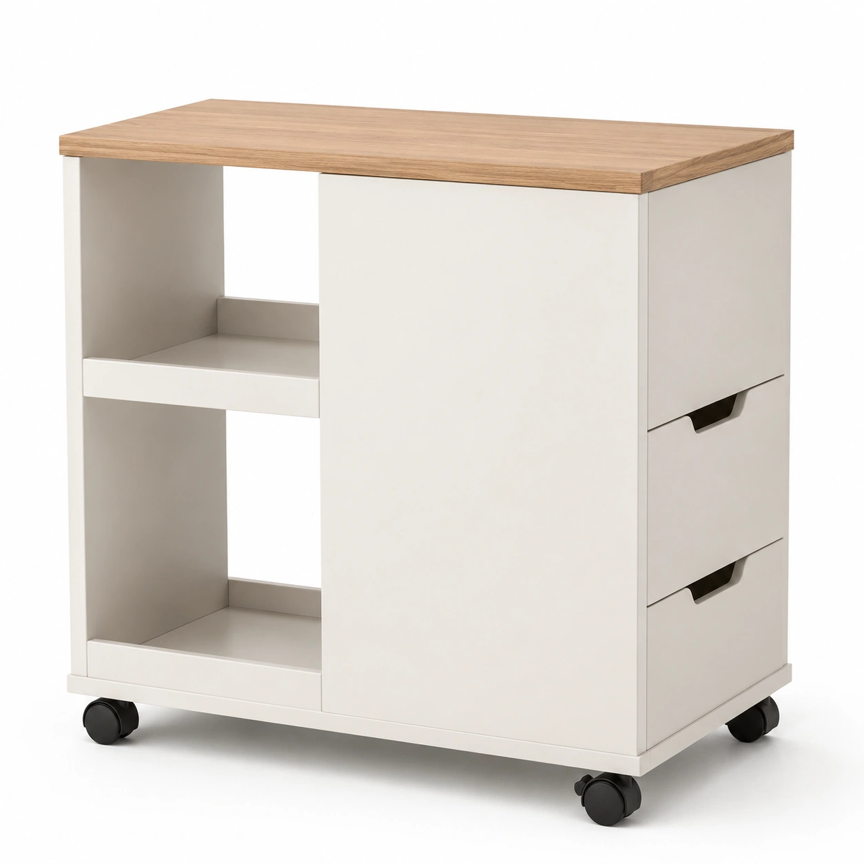 Archivador movil con dos cajones-oakvellehome