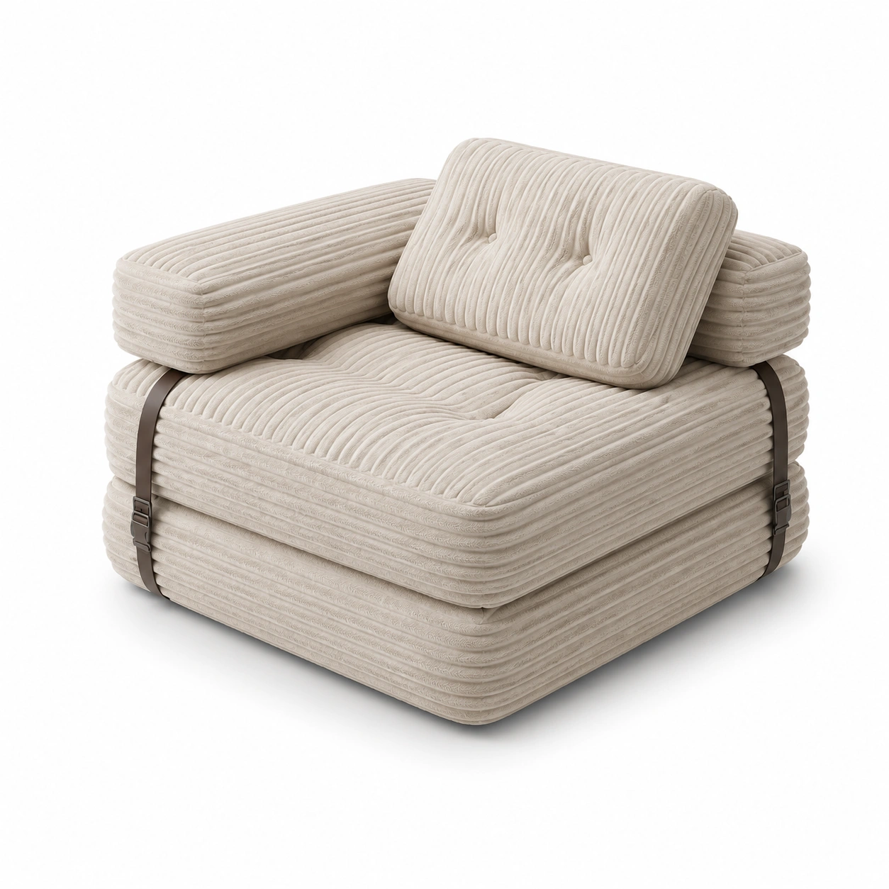 Sofa cama plegable color beige-oakvellehome