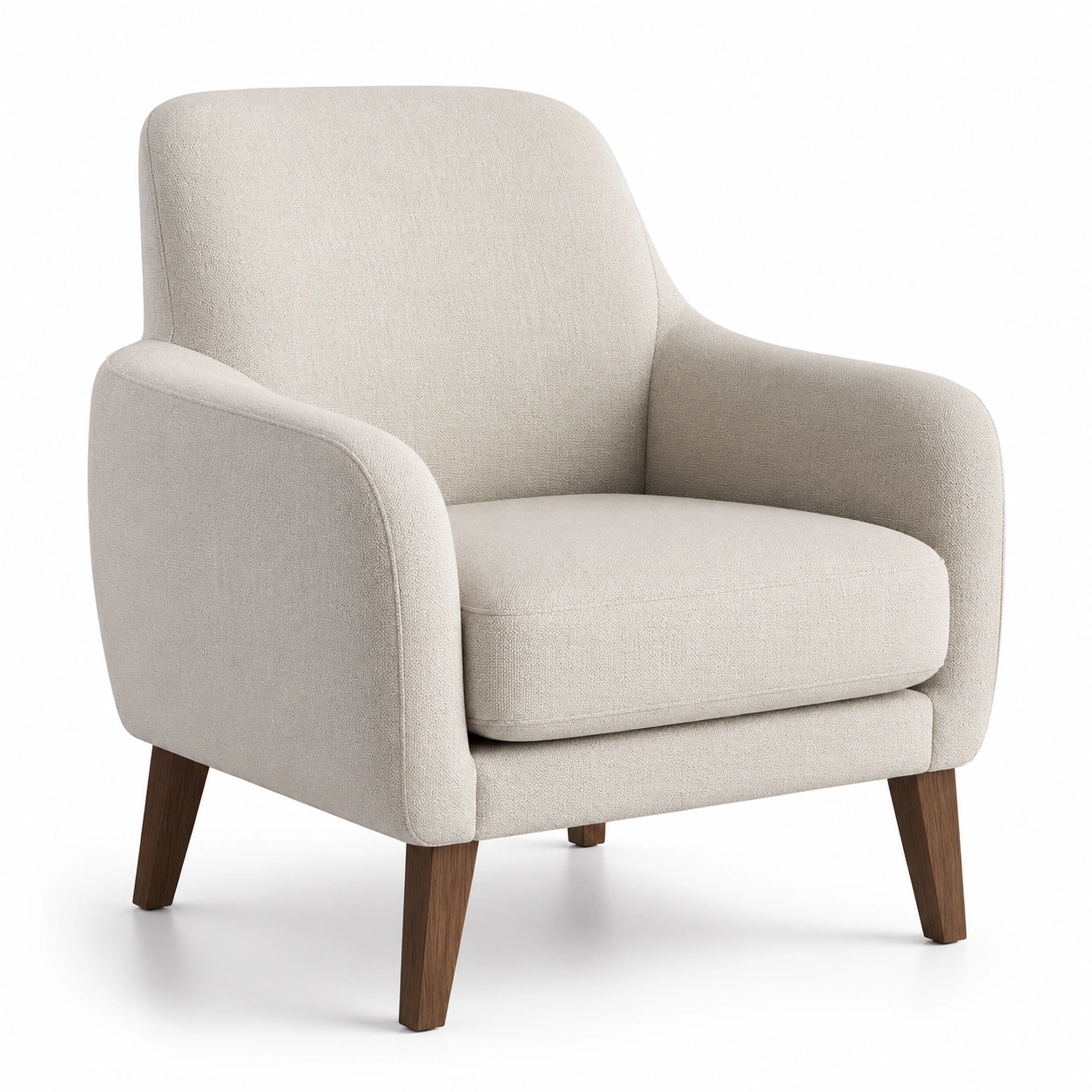 Sillon individual tapizado blanco crema-oakvellehome
