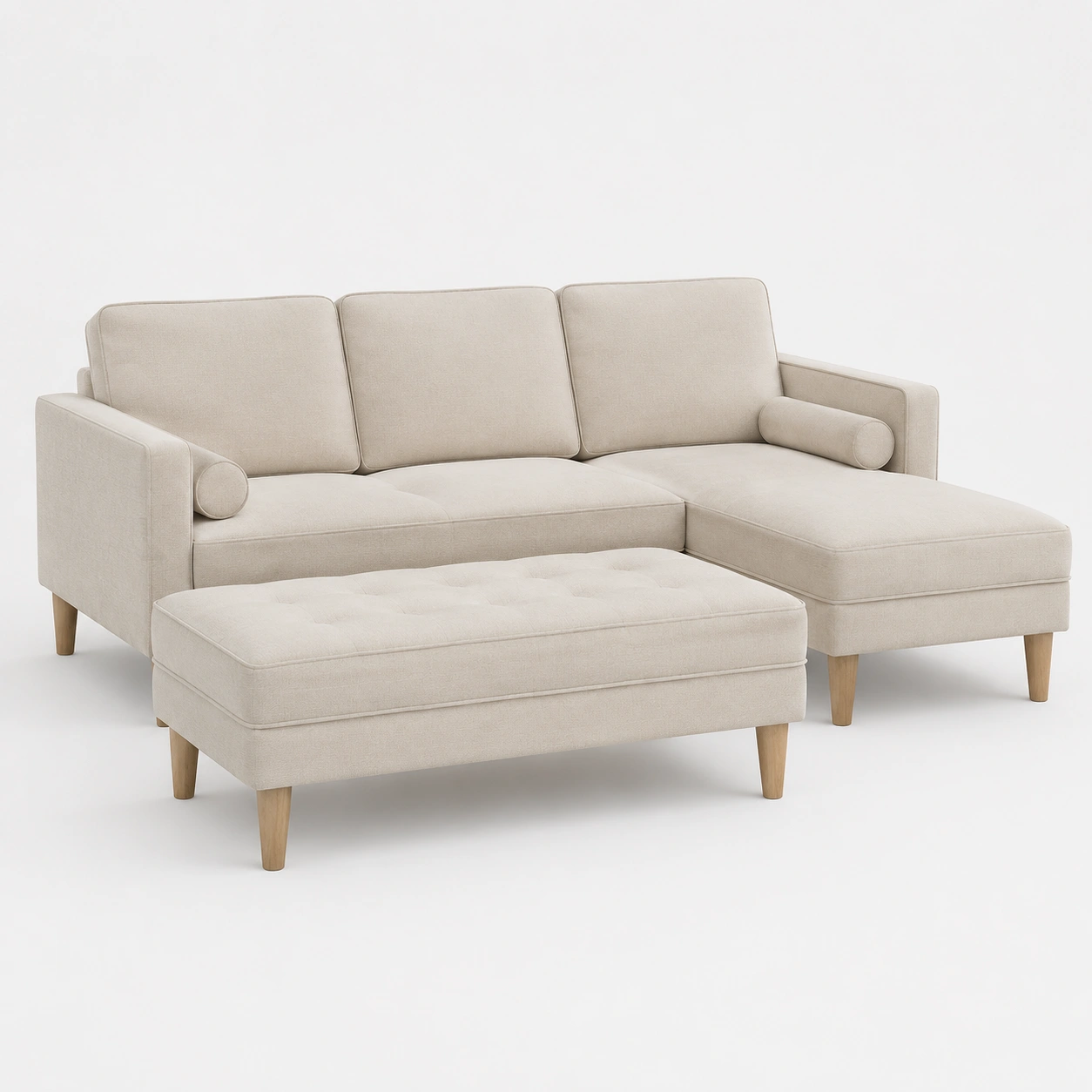 Sofa esquinero color beige-oakvellehome