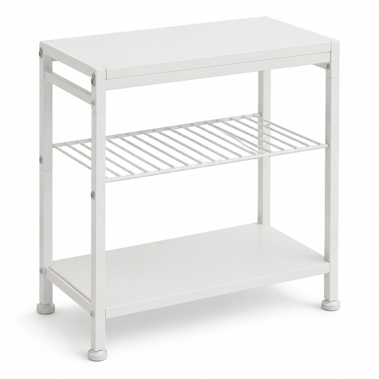 Estanteria blanca de dos niveles-oakvellehome