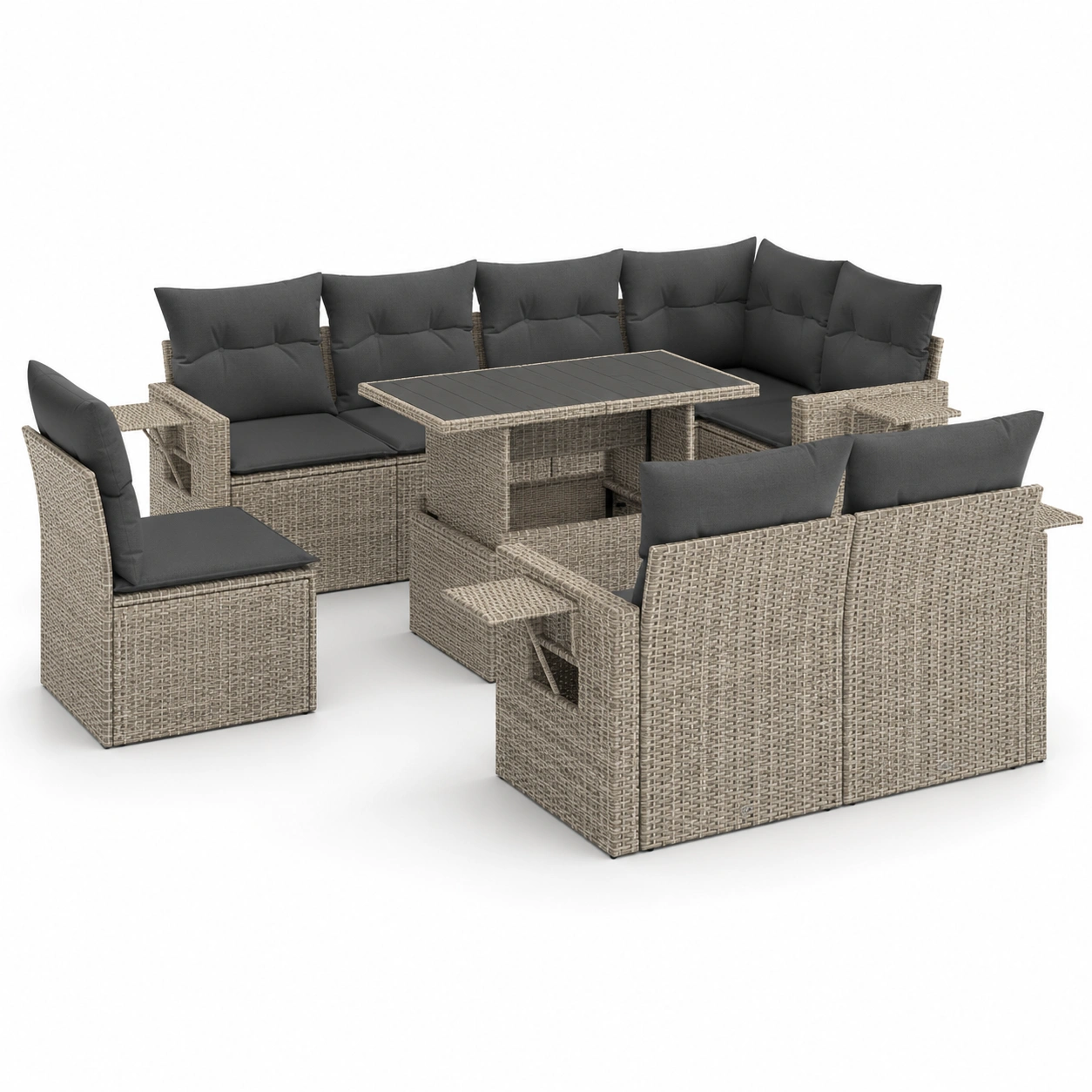 Conjunto de sofa para exterior gris oscuro-oakvellehome