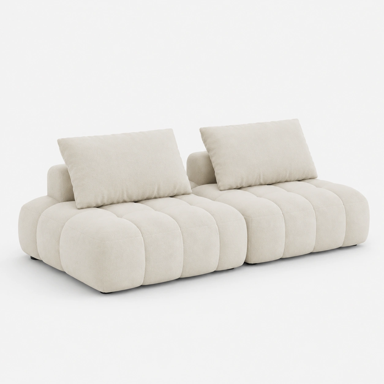 Sofa de dos plazas estilo nube color crema-oakvellehome