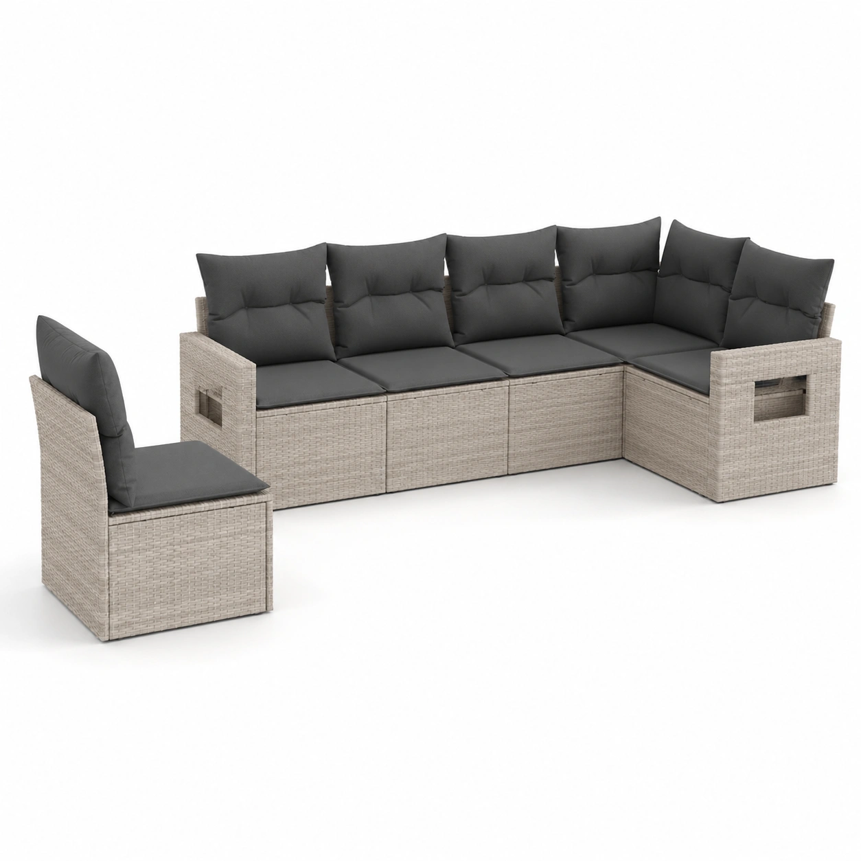 Conjunto de sofa para exterior gris oscuro-oakvellehome