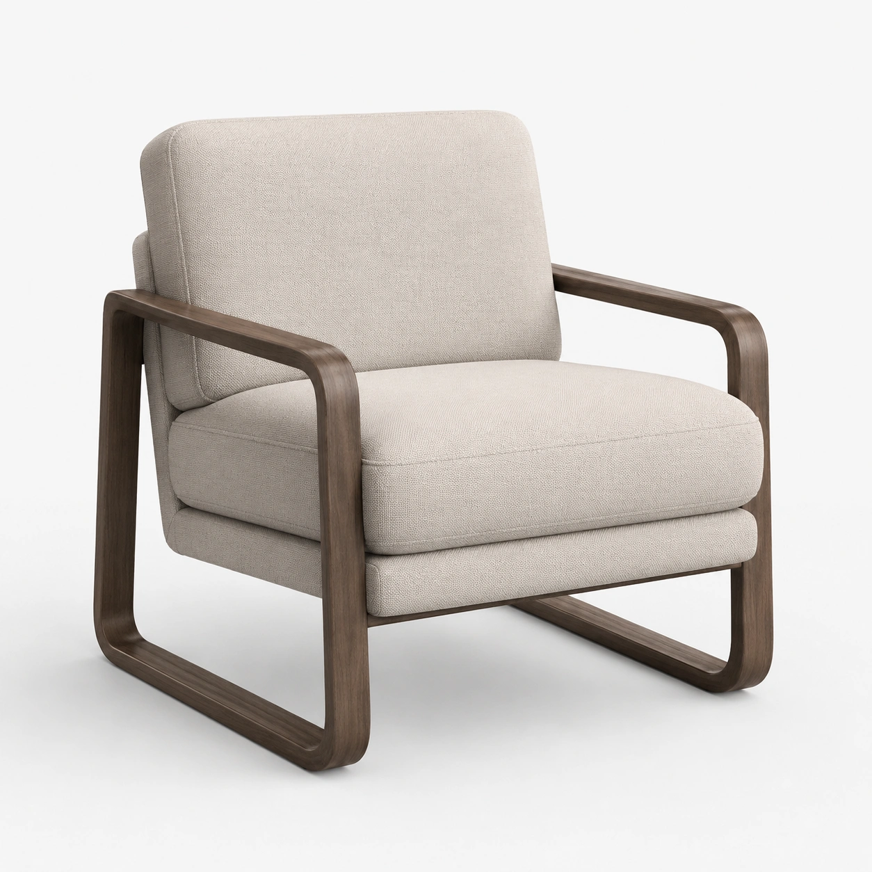 Sillon con brazos y estructura de madera-oakvellehome