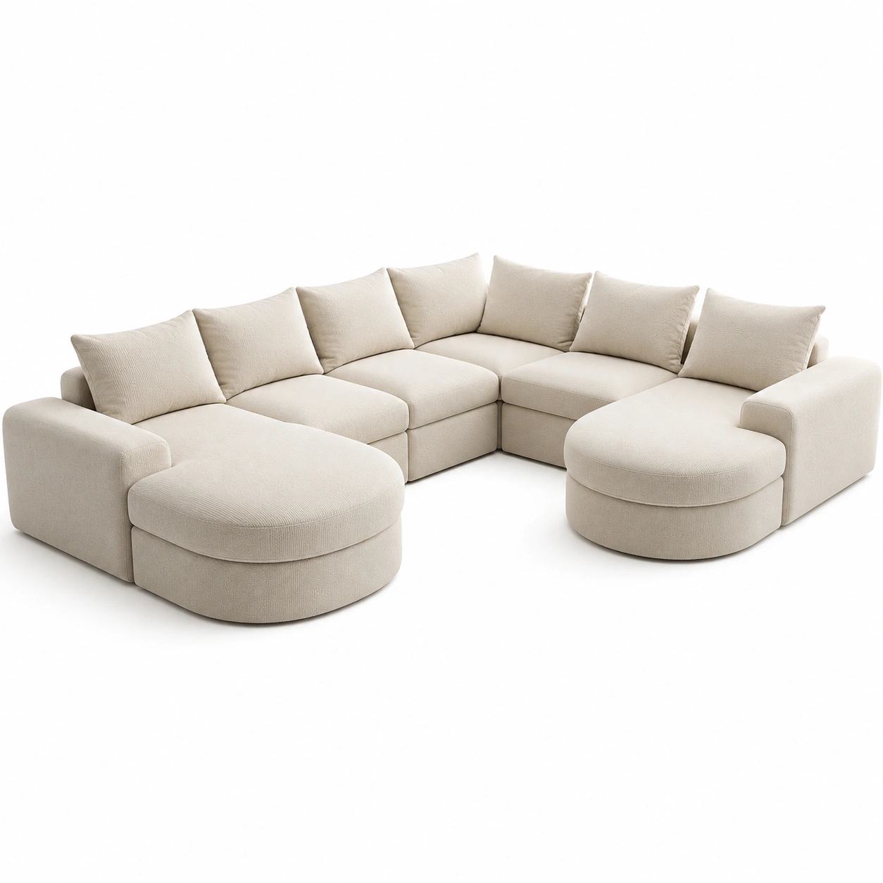 Sofa en U color beige-oakvellehome