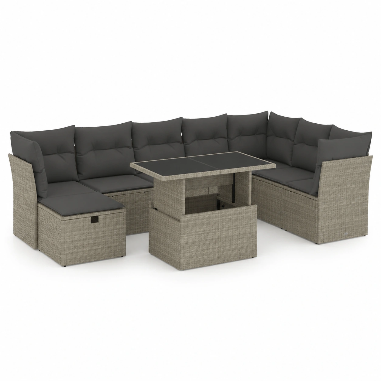 Sofa esquinero para exterior gris oscuro-oakvellehome