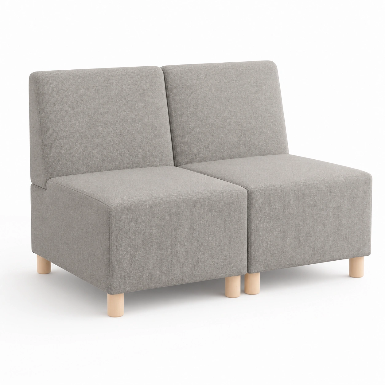 Sofa modular de dos plazas gris claro-oakvellehome