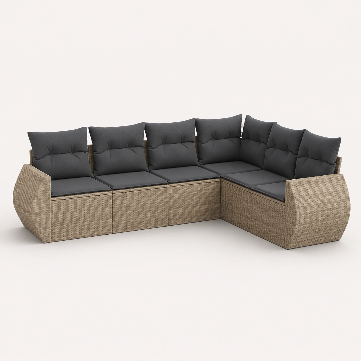Sofa en L para exterior gris oscuro-oakvellehome