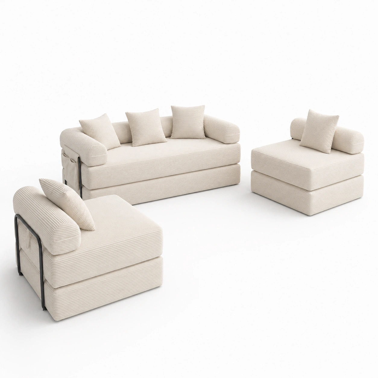 Sofa modular combinado color crema-oakvellehome