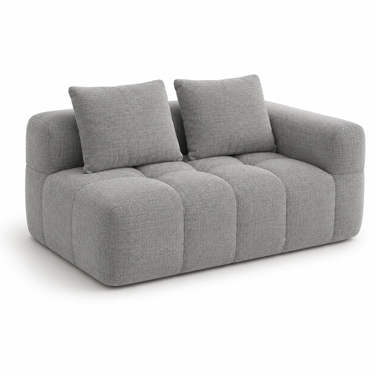 Sofa tapizado de dos plazas gris-oakvellehome