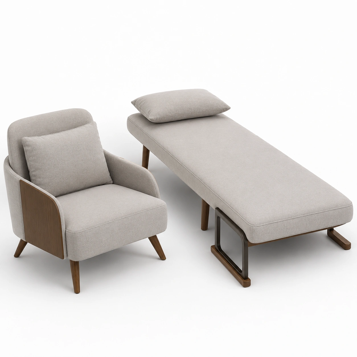 Sillon tapizado con chaise lounge-oakvellehome