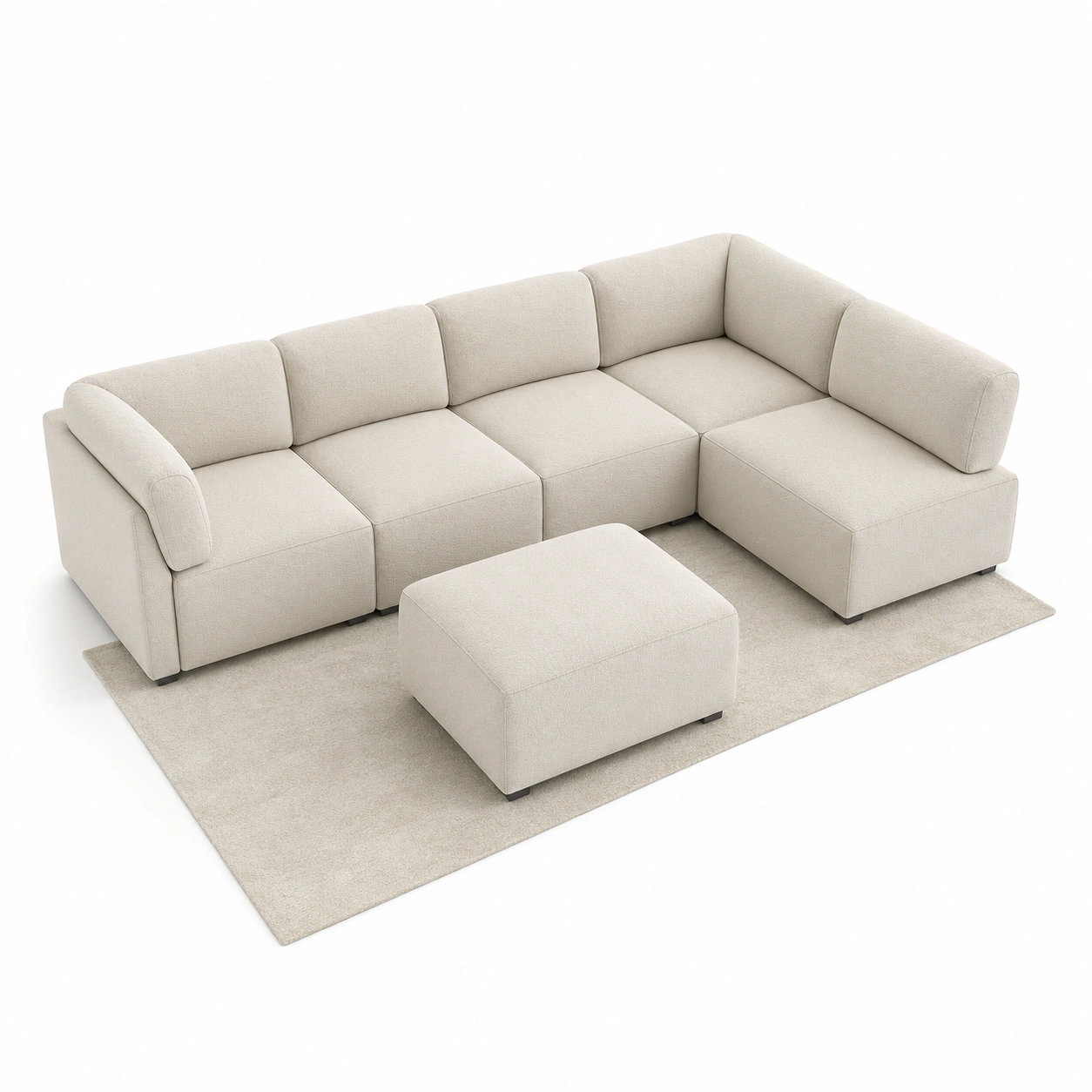 Sofa en L color beige-oakvellehome